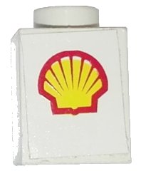 LEGO part Brick 1 x 1 with Shell Logo Pattern (Sticker) - Set 1469 3005pb032