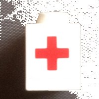 LEGO part Brick 1 x 1 with Red Cross Pattern (Sticker) - Set 623 3005pb036