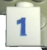 LEGO onderdeel Brick 1 x 1 with Blue Number 1 Pattern (Serif Font) (3005pt1s)