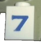 LEGO onderdeel Brick 1 x 1 with Blue Number 7 Pattern (Serif Font) 3005pt7s