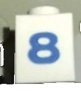LEGO part Brick 1 x 1 with Blue Number 8 Pattern (Serif Font) 3005pt8s