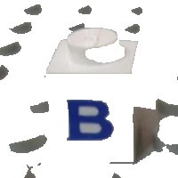 LEGO part Brick 1 x 1 with Blue Capital Letter B Pattern (Serif Font) 3005ptBs