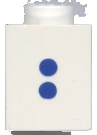 LEGO onderdeel Brick 1 x 1 with Blue Colon (:) Pattern (Bold Font) 3005ptColonb