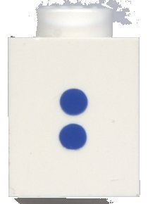 LEGO onderdeel Brick 1 x 1 with Blue Colon (:) Pattern (Bold Font) (3005ptColonb)