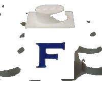 LEGO onderdeel Brick 1 x 1 with Blue Capital Letter F Pattern (Serif Font) 3005ptFs