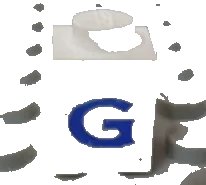 LEGO onderdeel Brick 1 x 1 with Blue Capital Letter G Pattern (Serif Font) (3005ptGs)