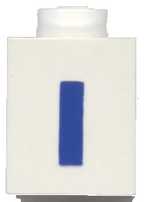 LEGO onderdeel Brick 1 x 1 with Blue Capital Letter I Pattern (Bold Font) (3005ptIb)