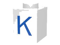 LEGO part Brick 1 x 1 with Blue Capital Letter K Pattern 3005ptK