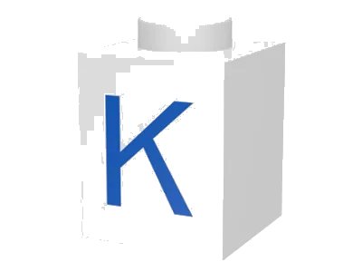 LEGO onderdeel Brick 1 x 1 with Blue Capital Letter K Pattern (3005ptK)