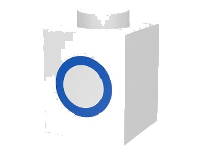 LEGO onderdeel Brick 1 x 1 with Blue Capital Letter O Pattern (3005ptO)