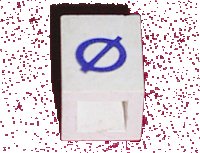 LEGO part Brick 1 x 1 with Blue Capital Letter O with Stroke (Ø) Pattern 3005ptOstroke