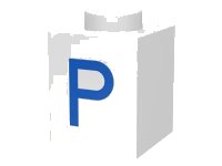 LEGO part Brick 1 x 1 with Blue Capital Letter P Pattern 3005ptP