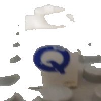LEGO part Brick 1 x 1 with Blue Capital Letter Q Pattern (Serif Font) 3005ptQs