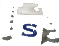 LEGO part Brick 1 x 1 with Blue Capital Letter S Pattern (Serif Font) 3005ptSs