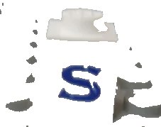 LEGO onderdeel Brick 1 x 1 with Blue Capital Letter S Pattern (Serif Font) (3005ptSs)