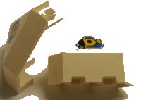 LEGO part Panel 3 x 3 x 3 Corner Convex with Submarine on Blue Triangle on Transparent Background Pattern (Sticker) - Sets 1782 / 6441 30079pb04