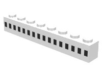 LEGO part Brick 1 x 8 with Ferry Squares Black 16 in 1 Line Pattern 3008p22