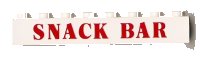 LEGO part Brick 1 x 8 with Red 'SNACK BAR' Pattern - Embossed Print 3008pb013a