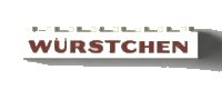 LEGO onderdeel Brick 1 x 8 with Red 'WÜRSTCHEN' Thick Pattern ('WURSTCHEN') 3008pb016