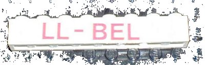 LEGO onderdeel Brick 1 x 8 with Red 'LL-BEL' Pattern on Both Sides (Stickers) - Set 6392 (3008pb033)