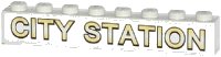 LEGO part Brick 1 x 8 with 'CITY STATION' Pattern (Sticker) - Set 60050 3008pb136