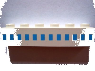 LEGO onderdeel Steen 1 x 6 met Veerbootvierkanten Lichtblauw in 1 Rij in Midden Patroon (3009pb001)