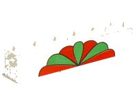 LEGO part Brick 1 x 6 with Red and Green Petals Pattern 3009pb012