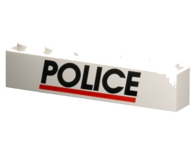 LEGO onderdeel Brick 1 x 6 with Black 'POLICE' and Red Line Pattern (3009pb028)