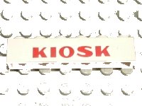 LEGO onderdeel Brick 1 x 6 with Red 'KIOSK' Bold Pattern 3009pb034
