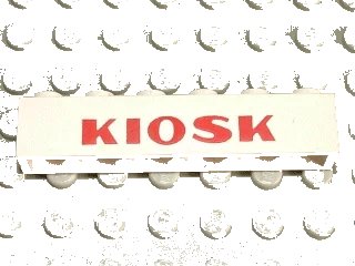 LEGO onderdeel Brick 1 x 6 with Red 'KIOSK' Bold Pattern (3009pb034)