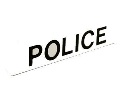 LEGO onderdeel Brick 1 x 6 with Black 'POLICE' Sans-Serif Pattern (3009pb038)
