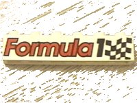 LEGO part Brick 1 x 6 with 'Formula 1' and Checkered Flag Pattern 3009pb045