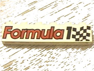 LEGO onderdeel Brick 1 x 6 with 'Formula 1' and Checkered Flag Pattern (3009pb045)