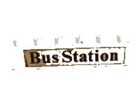 LEGO part Brick 1 x 6 with Black 'Bus Station' Pattern (Sticker) - Set 379-1 3009pb068
