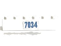 LEGO part Brick 1 x 6 with Blue '7034' Pattern (Sticker) - Set 7034 3009pb094