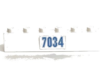 LEGO onderdeel Brick 1 x 6 with Blue '7034' Pattern (Sticker) - Set 7034 (3009pb094)