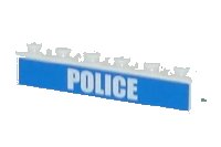 LEGO part Brick 1 x 6 with White 'POLICE' Bold Narrow Font on Blue Pattern (Sticker) - Set 7743 3009pb123