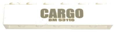 LEGO onderdeel Brick 1 x 6 with 'CARGO' and 'BM 53116' Pattern (Sticker) - Sets 4511 / 10158 (3009pb141)