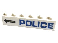 LEGO part Brick 1 x 6 with Blue 'POLICE' and Black Arrow with 'HOT SURFACE' Pattern Model Right Side (Sticker) - Set 60173 3009pb236R