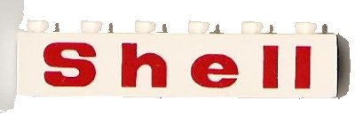 LEGO onderdeel Brick 1 x 6 with Red 'Shell' Wide with Rounded 'e' Pattern (3009pt1)