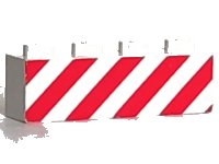 LEGO part Brick 1 x 4 with Red Danger Stripes on Un-Printed Background Pattern 3010p06