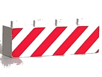 LEGO onderdeel Brick 1 x 4 with Red Danger Stripes on Un-Printed Background Pattern (3010p06)