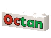 LEGO onderdeel Steen 1 x 4 met Rood en Groen 'Octan' Patroon 3010pb021