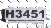 LEGO part Brick 1 x 4 with Black 'H3451' Pattern (Sticker) - Set 3451 3010pb092