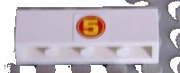 LEGO onderdeel Steen 1 x 4 met Geel '5' in Rode Cirkel Patroon (Sticker) - Set 8158 3010pb159