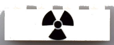 LEGO onderdeel Brick 1 x 4 with Black Radiation Symbol Pattern (3010pb228)