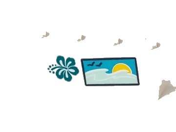 LEGO onderdeel Brick 1 x 4 with Dark Turquoise Hibiscus Flower, 2 Birds, Water and Sun Pattern (Sticker) - Set 41364 (3010pb297)