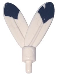 LEGO onderdeel Minifigure, Plume Feathers with Small Pin with Black Tips on Both Sides Pattern 30126p01