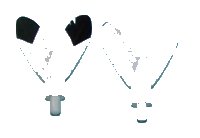 LEGO onderdeel Minifigure, Plume Feathers with Small Pin with Black Tips on Single Side Pattern 30126pb02