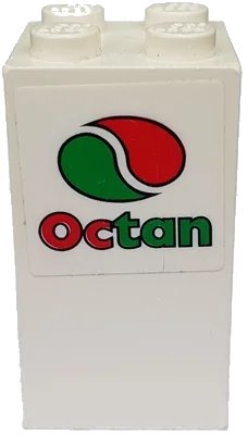 LEGO onderdeel Brick 2 x 2 x 3 with Octan Logo Pattern (Sticker) - Set 7993 (30145pb004)